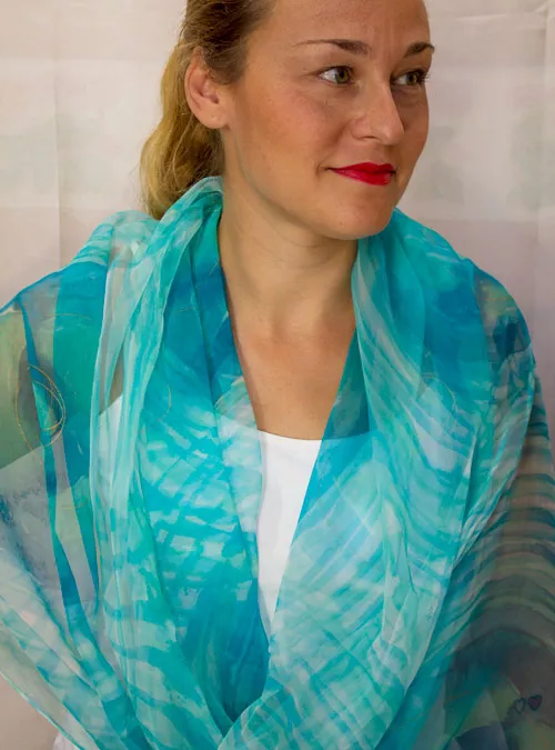 hand-painted silk scarf valencia ensedarte